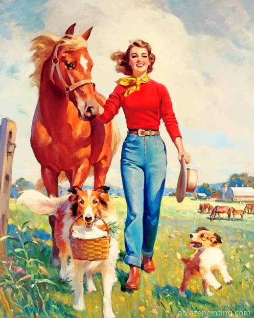 Woman With Her Animals New Paint By Numbers.jpg