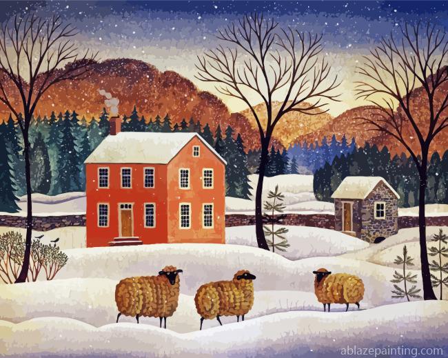 Three Sheep In Snow Paint By Numbers.jpg