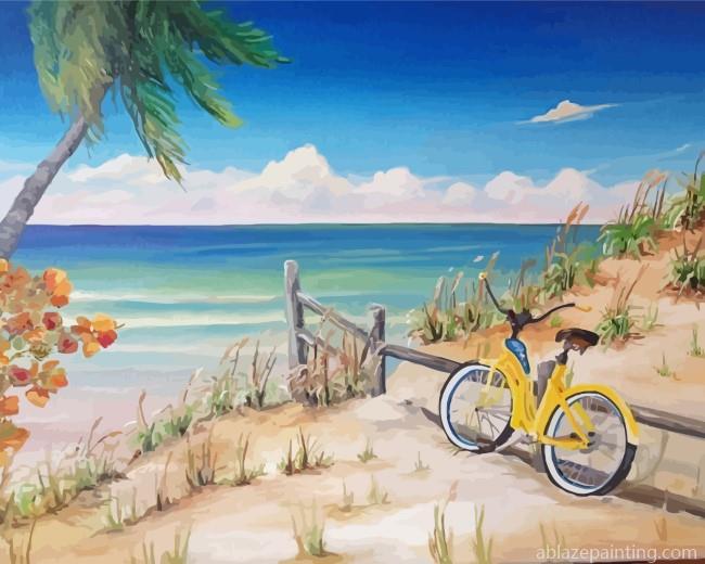 Beach Scene With Bicycle Paint By Numbers.jpg
