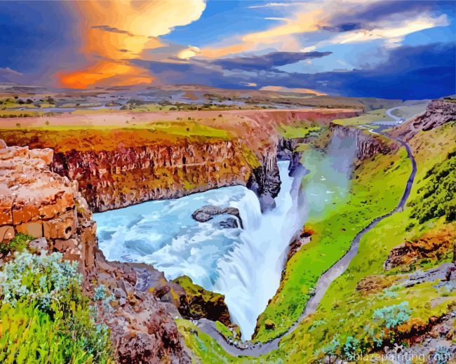 Gullfoss Waterfall Iceland Paint By Numbers.jpg