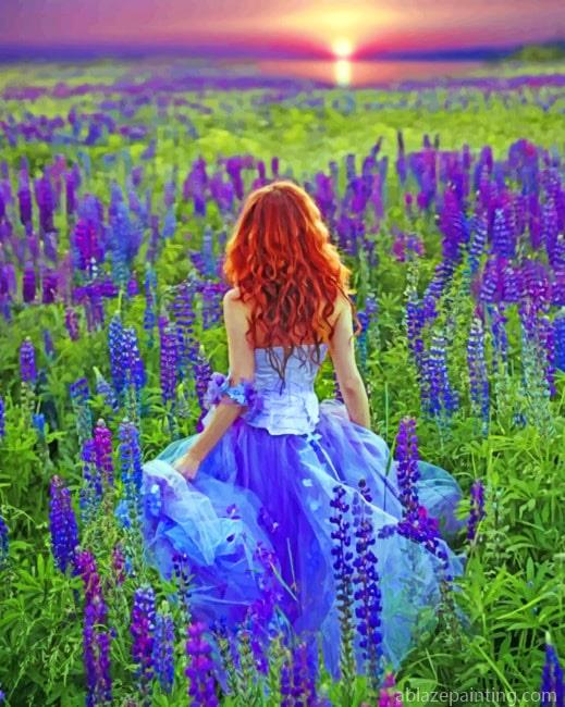 Girl In Lavender Field Landscapes Paint By Numbers.jpg