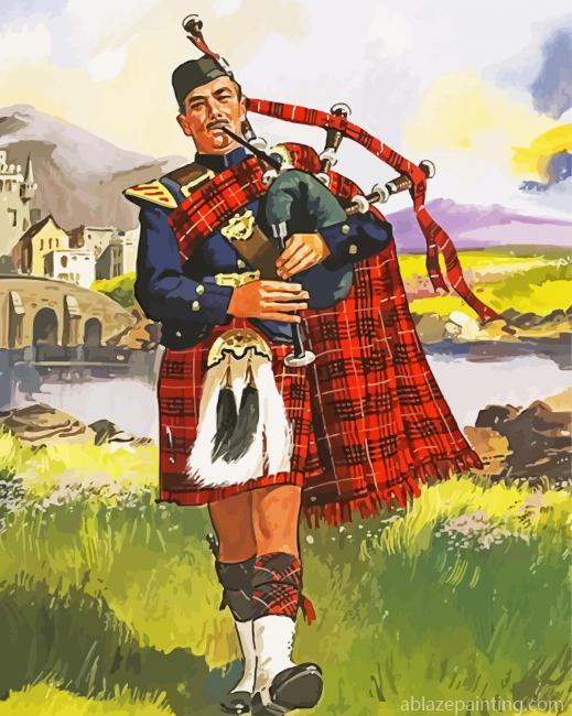 Musician Playing Bagpipes Paint By Numbers.jpg