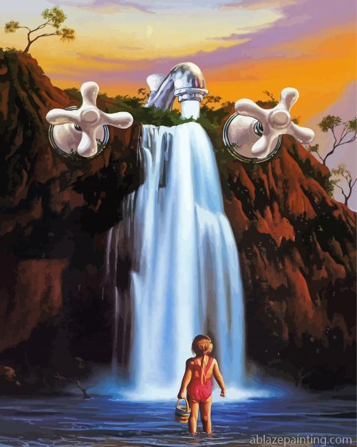 Little Girl In Waterfall Paint By Numbers.jpg
