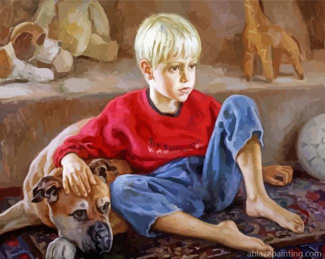 Cute Boy With Dog Paint By Numbers.jpg